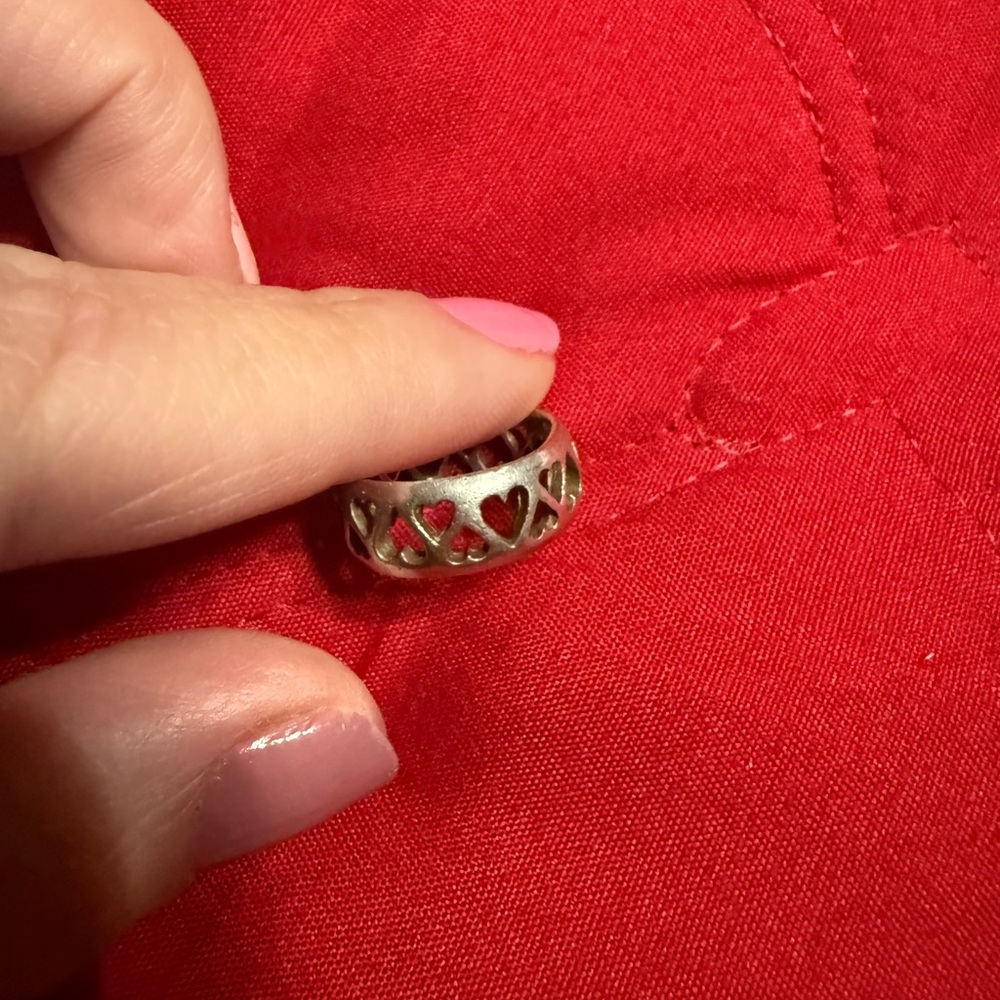 Sterling Silver Heart Pattern Ring - image 2